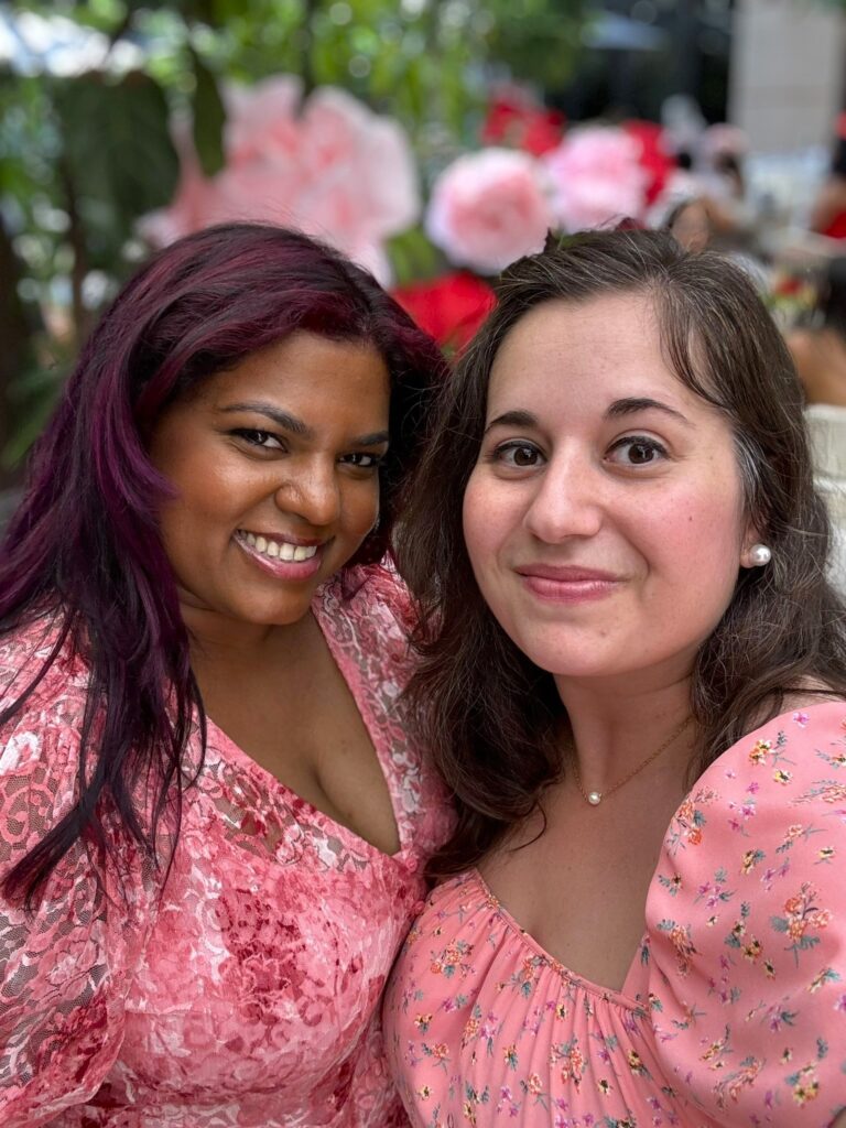 Photo of influencer @culturedlocal and friend at Mad Hatter Brunch at Isabelle's Coconut Grove