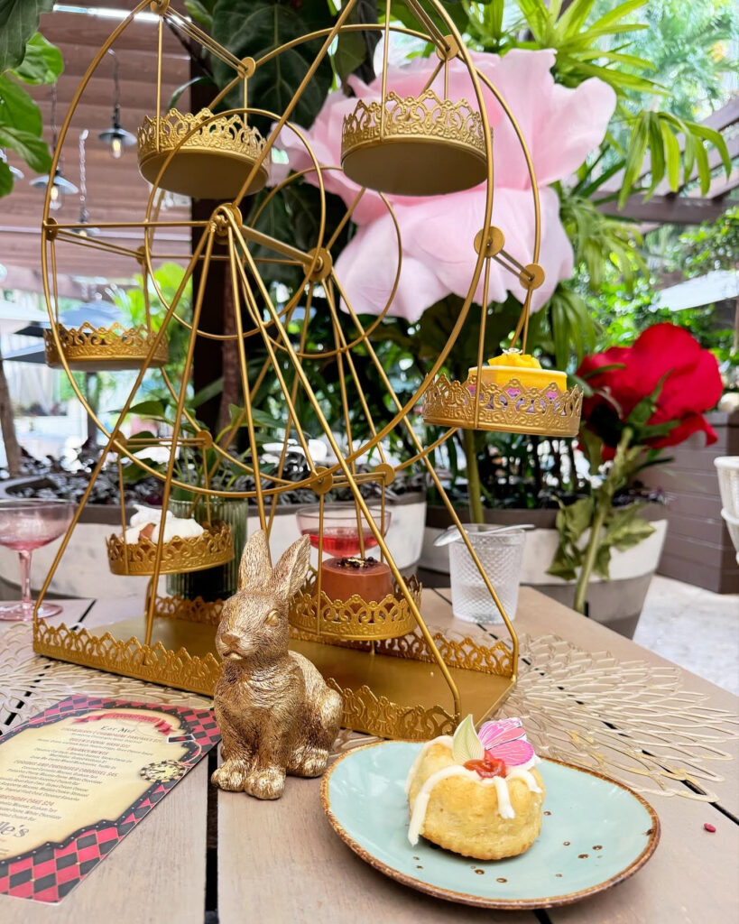 Photo of dessert carousel at Mad Hatter Brunch at Isabelle's Coconut Grove